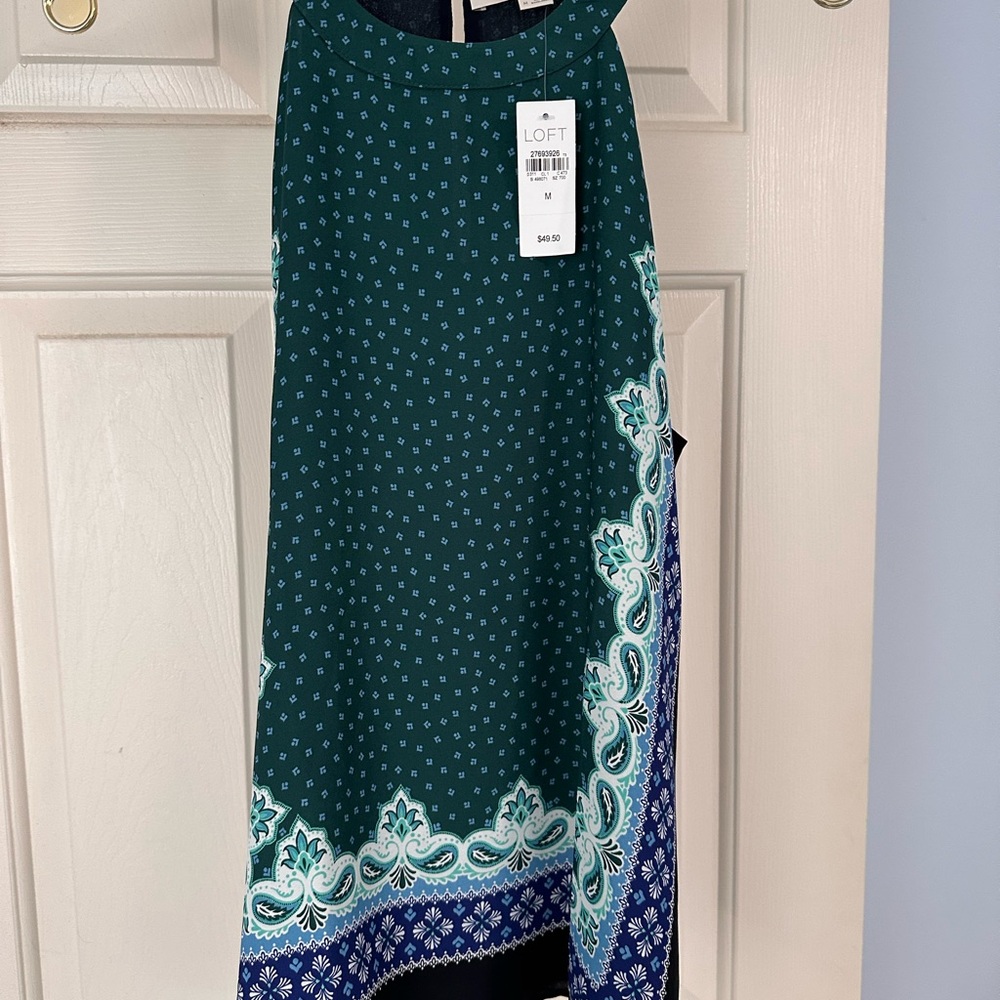 LOFT Green and Blue sleeveless blouse